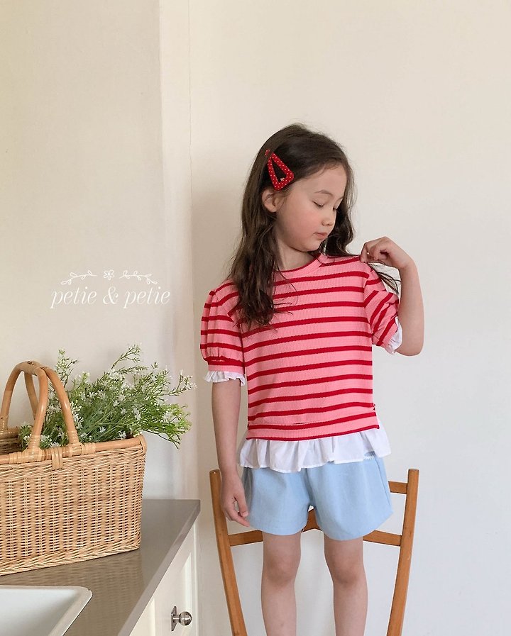 Petit & Petit - Korean Children Fashion - #minifashionista - Nine Stripe Frill Sweatshirt - 4