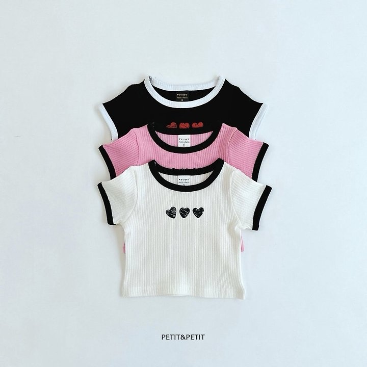 Petit & Petit - Korean Children Fashion - #prettylittlegirls - Heart Crop Tee - 7
