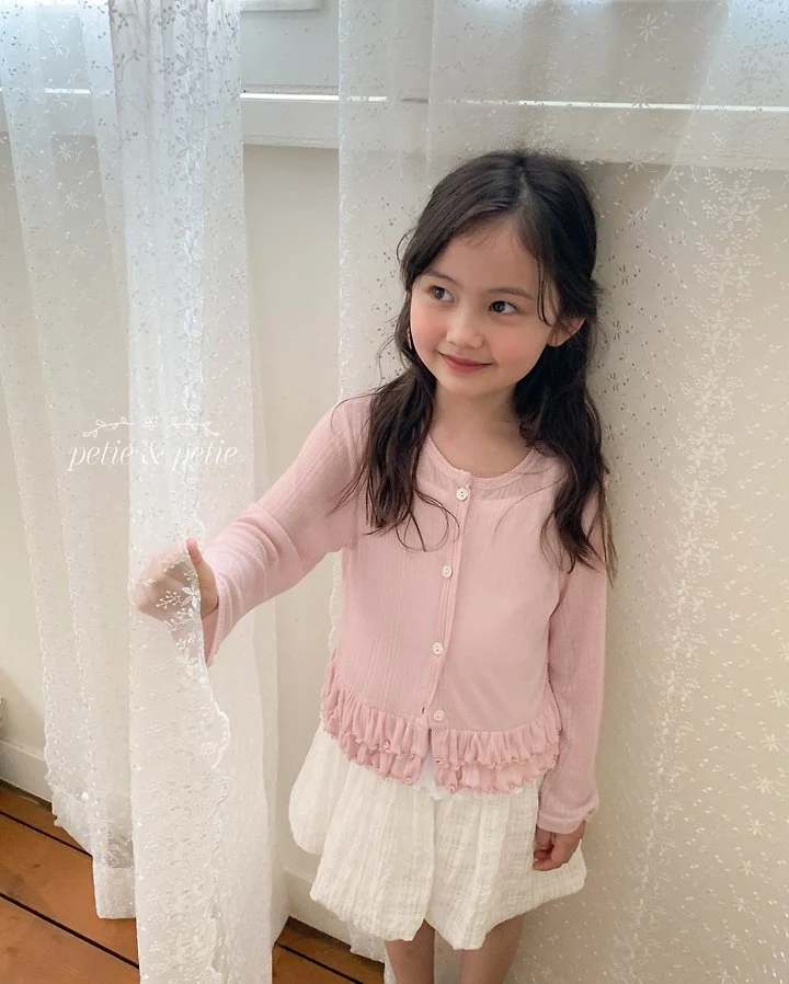 Petit & Petit - Korean Children Fashion - #stylishchildhood - Cool Ribbed Frill Cardigan - 2