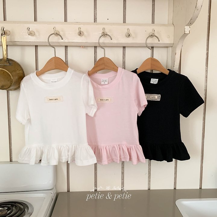 Petit & Petit - Korean Children Fashion - #stylishchildhood - Joy Plain Frill Tee - 5