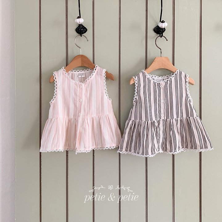 Petit & Petit - Korean Children Fashion - #toddlerclothing - Pie Stripe Blouse - 7