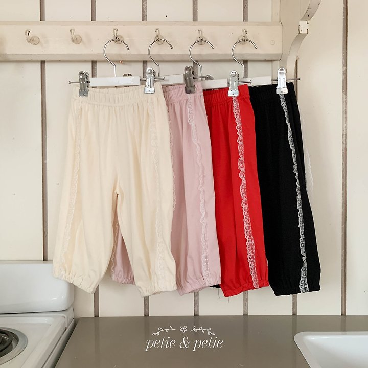 Petit & Petit - Korean Children Fashion - #toddlerclothing - Vanilla Lace Jogger Pants - 6