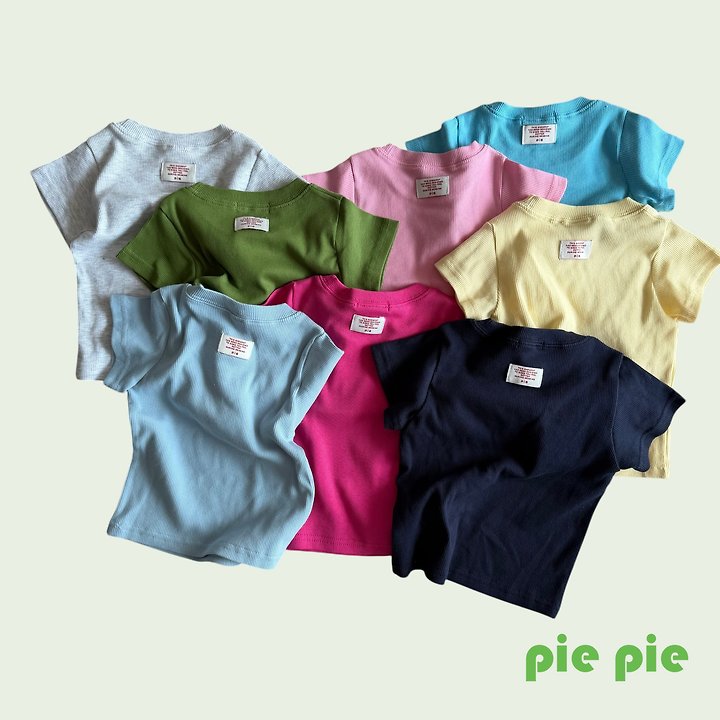 Pie - Korean Children Fashion - #childofig - Mimi Ribbed Short Sleeve