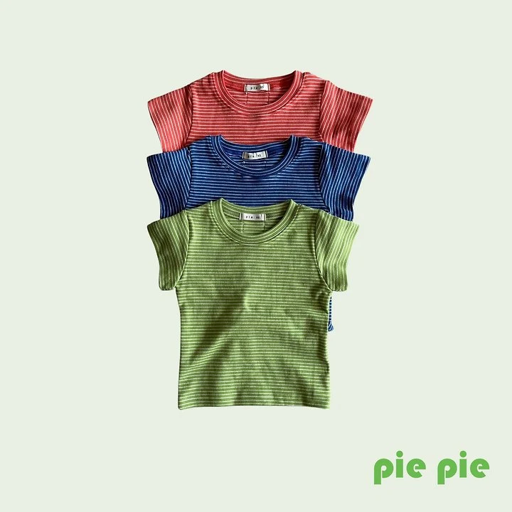 Pie - Korean Children Fashion - #childofig - Burst Stripe Short Sleeve - 12