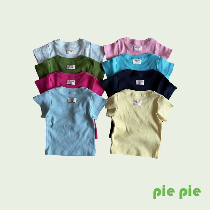 Pie - Korean Children Fashion - #magicofchildhood - Mimi Ribbed Short Sleeve - 11