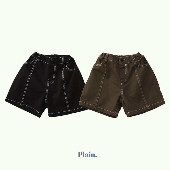Plain - Korean Children Fashion - #designkidswear - Stitch Bermuda Pants