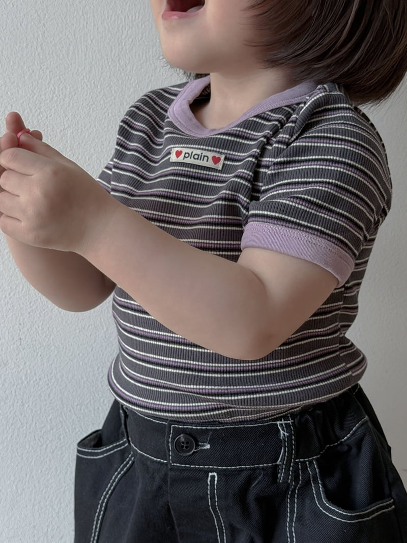 Plain - Korean Children Fashion - #discoveringself - Stripe Ringer Tee - 10
