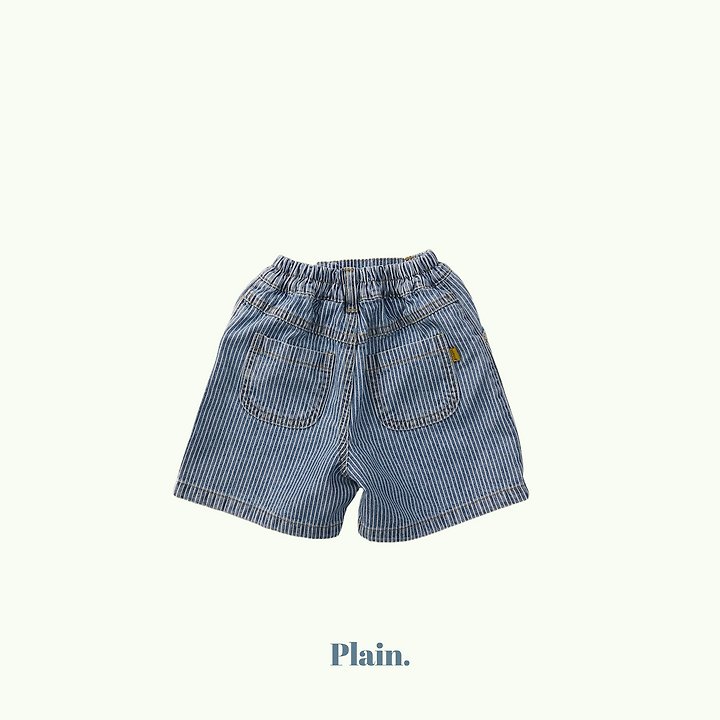 Plain - Korean Children Fashion - #discoveringself - Coni Stripe Denim Shorts - 3