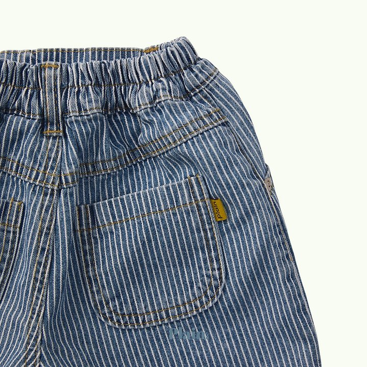 Plain - Korean Children Fashion - #discoveringself - Coni Stripe Denim Shorts - 4