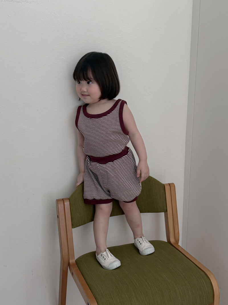 Plain - Korean Children Fashion - #kidsshorts - Tongtong Stripe Sleeveless - 8