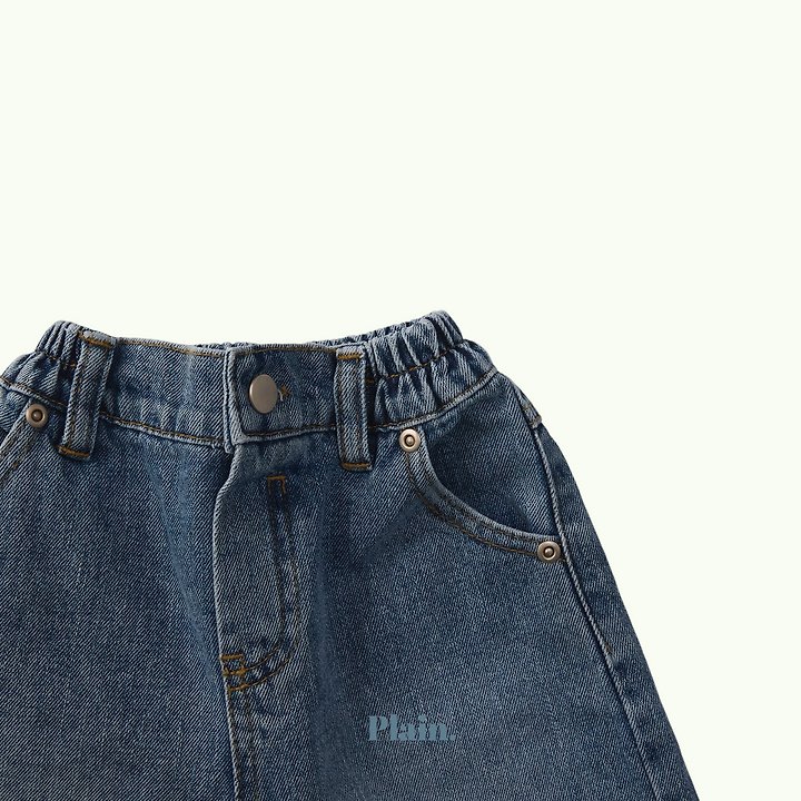 Plain - Korean Children Fashion - #kidsshorts - Vintage Denim Pants - 6