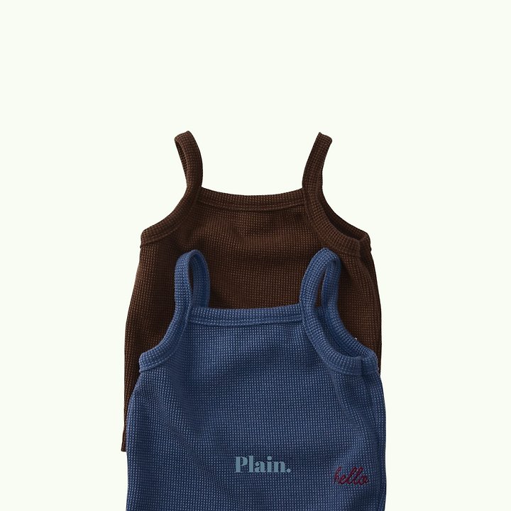 Plain - Korean Children Fashion - #kidsstore - Hello Waffle Sleeveless - 5