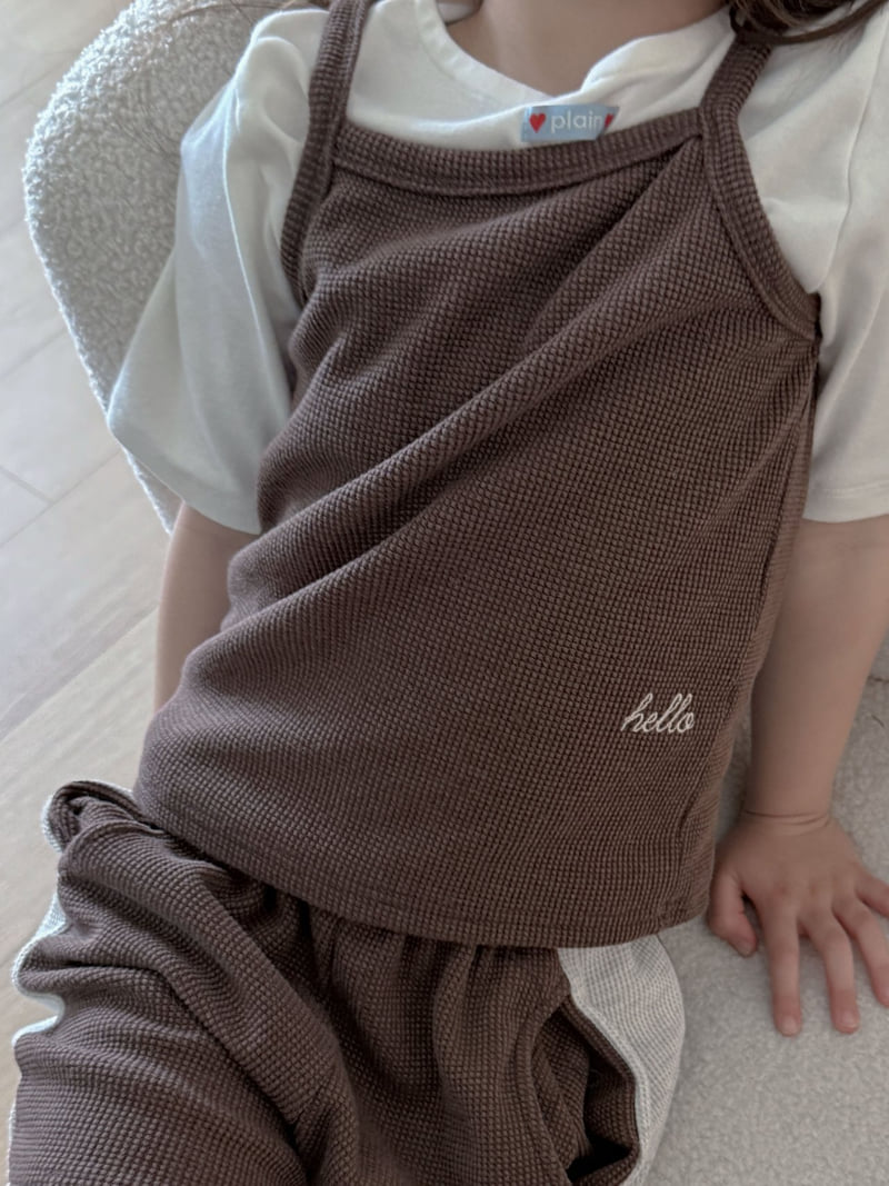 Plain - Korean Children Fashion - #magicofchildhood - Hello Waffle Sleeveless - 9