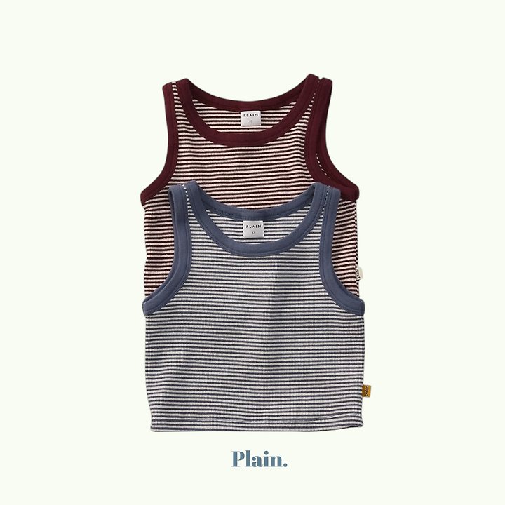 Plain - Korean Children Fashion - #toddlerclothing - Tongtong Stripe Sleeveless