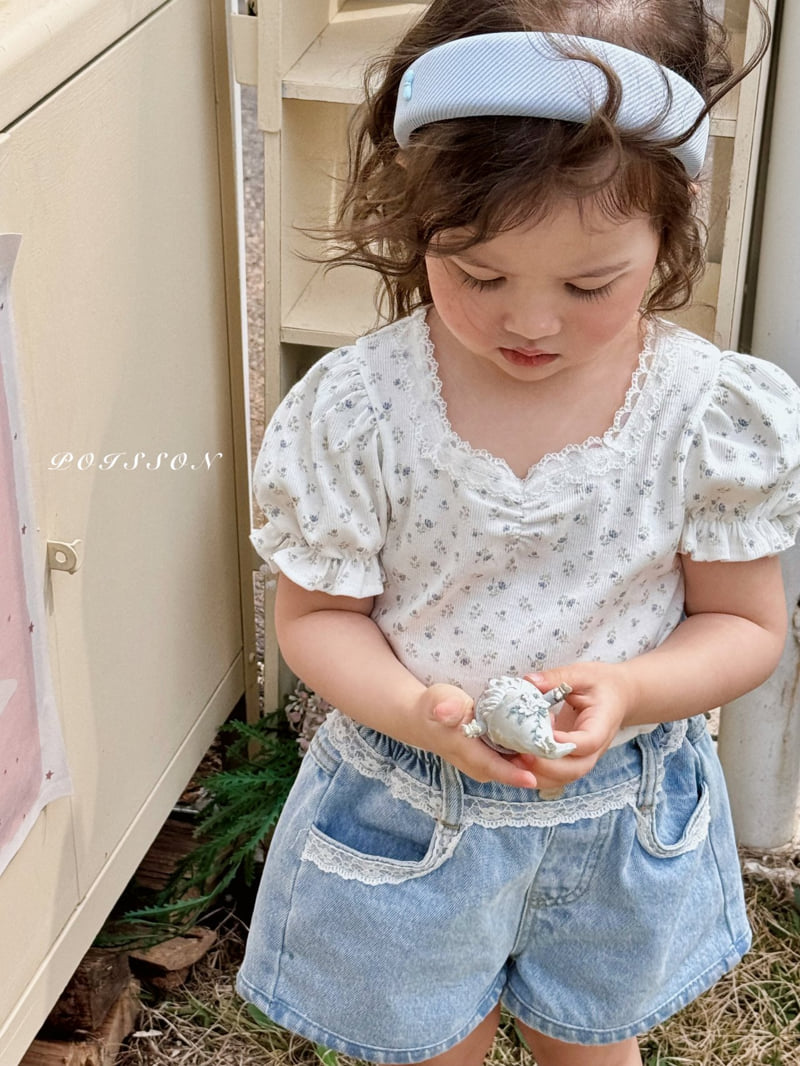 Poisson - Korean Children Fashion - #childrensboutique - Flora Puff Tee - 12