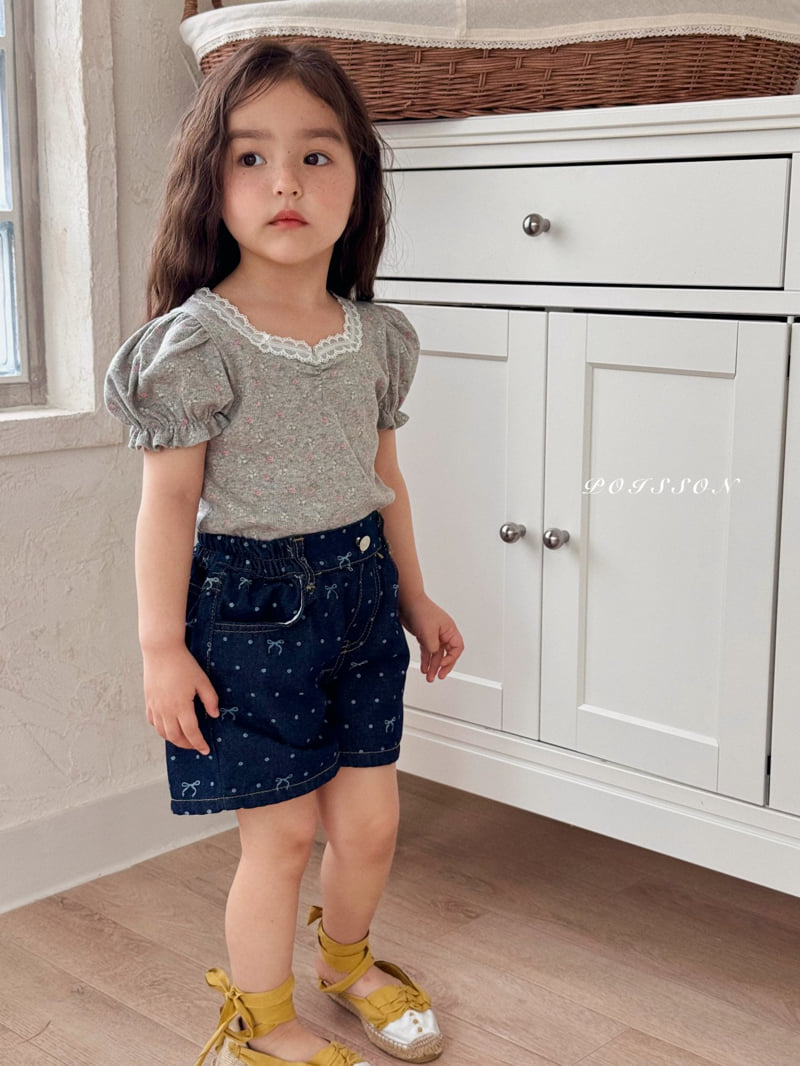 Poisson - Korean Children Fashion - #designkidswear - Sweet Dot Denim Shorts - 2
