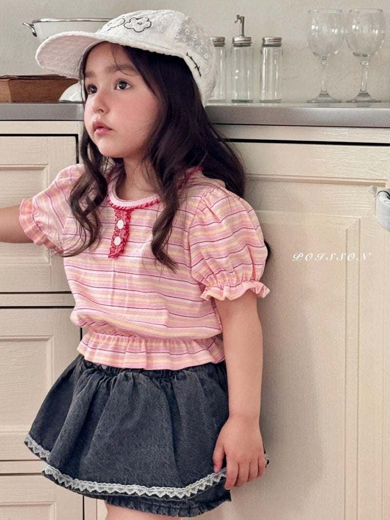 Poisson - Korean Children Fashion - #discoveringself - Striped Puff Tee