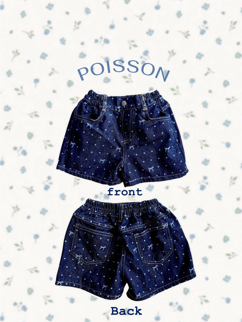 Poisson - Korean Children Fashion - #discoveringself - Sweet Dot Denim Shorts - 4