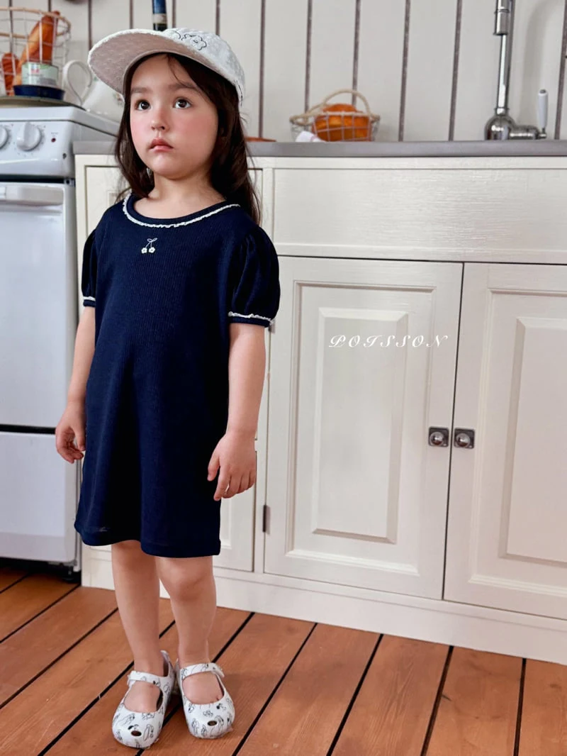 Poisson - Korean Children Fashion - #discoveringself - Cherry Puff One-piece - 4