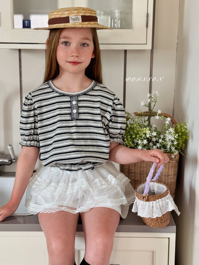 Poisson - Korean Children Fashion - #fashionkids - Striped Puff Tee - 2