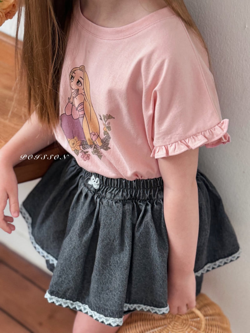 Poisson - Korean Children Fashion - #kidsshorts - Black Denim Skirt Pants - 7