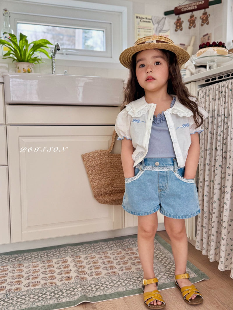 Poisson - Korean Children Fashion - #kidsshorts - Frill Sleeveless Tee - 11