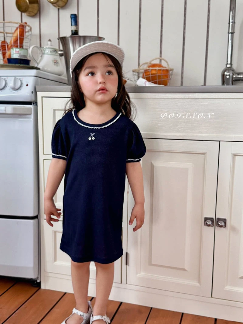 Poisson - Korean Children Fashion - #kidsstore - Cherry Puff One-piece - 6