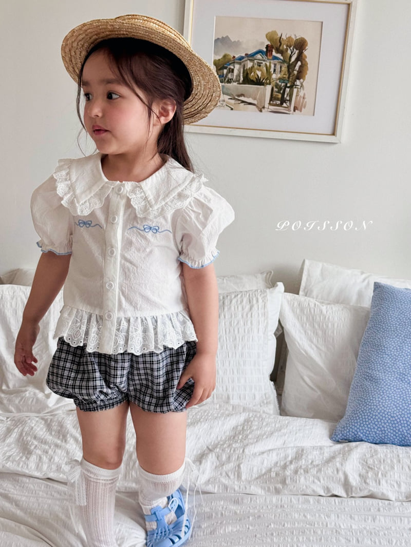 Poisson - Korean Children Fashion - #littlefashionista - Ribbon Embroidery Blouse - 6