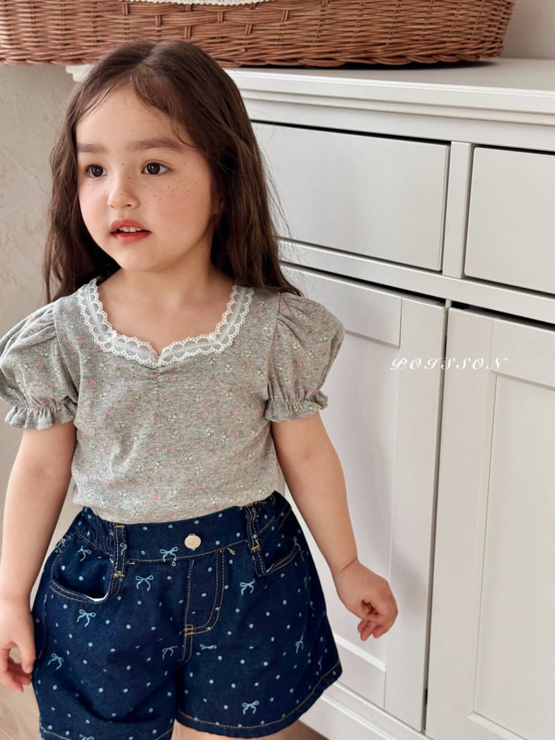 Poisson - Korean Children Fashion - #magicofchildhood - Sweet Dot Denim Shorts - 10