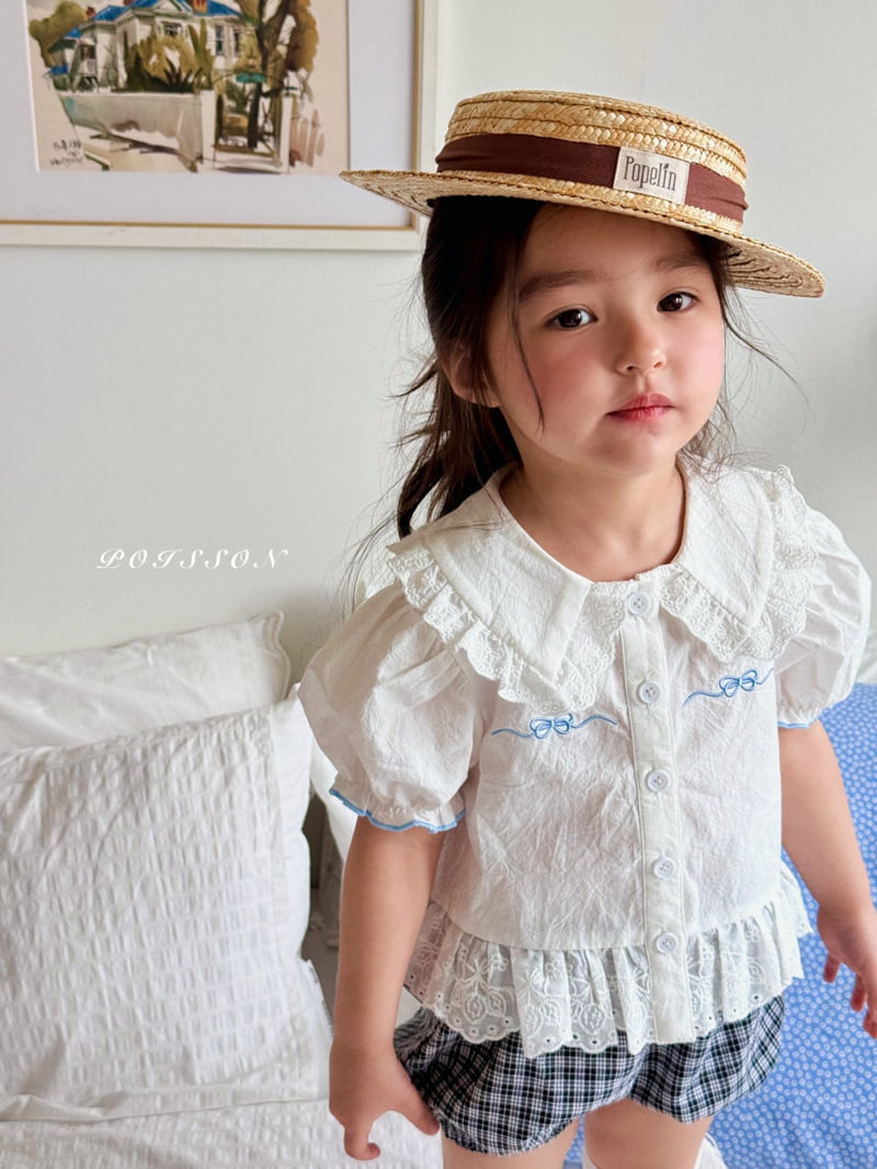 Poisson - Korean Children Fashion - #magicofchildhood - Ribbon Embroidery Blouse - 7