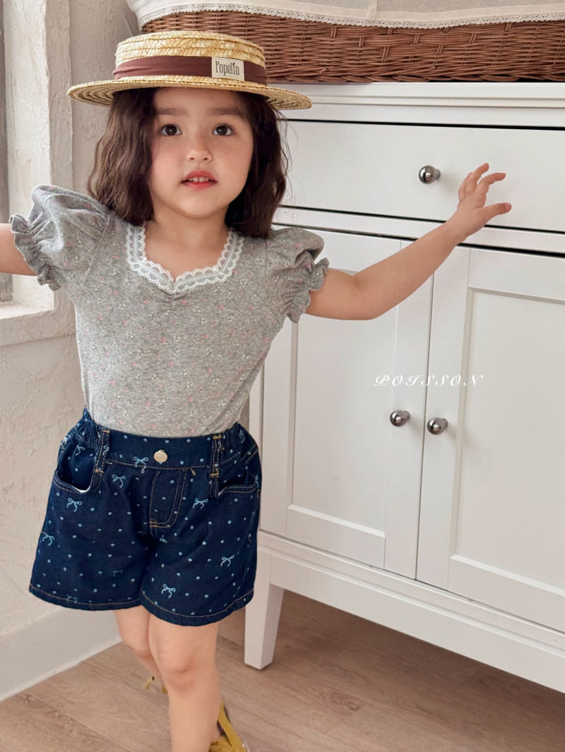 Poisson - Korean Children Fashion - #minifashionista - Sweet Dot Denim Shorts - 11