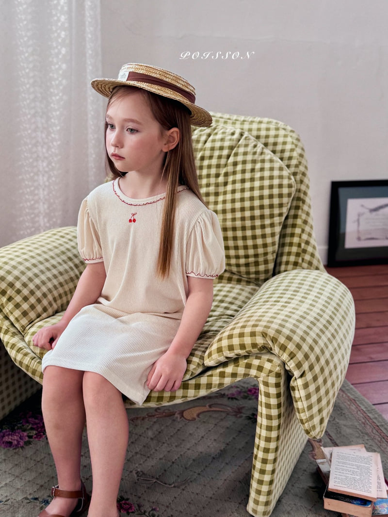 Poisson - Korean Children Fashion - #minifashionista - Cherry Puff One-piece - 11