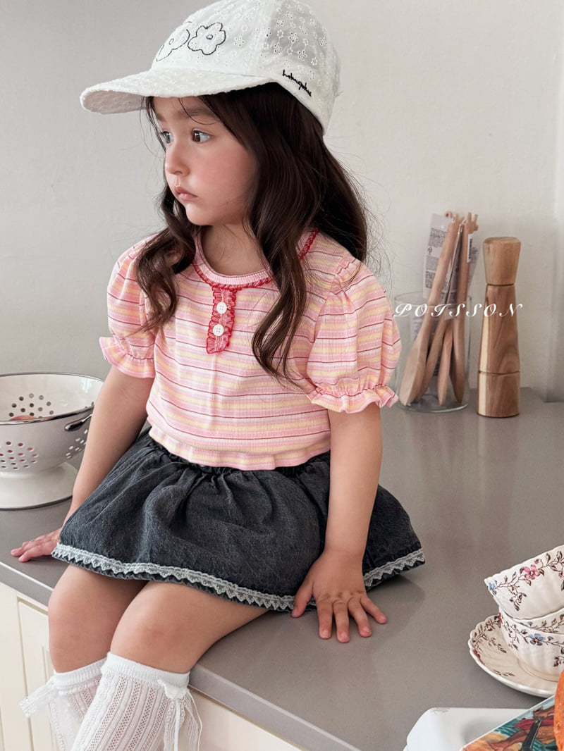 Poisson - Korean Children Fashion - #minifashionista - Striped Puff Tee - 9