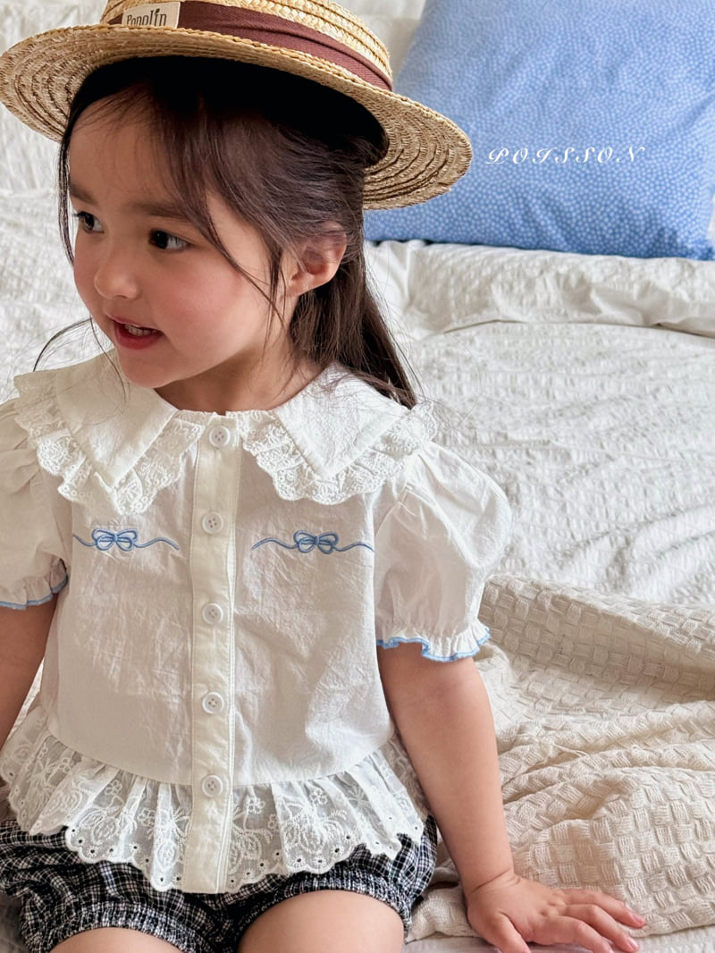 Poisson - Korean Children Fashion - #minifashionista - Ribbon Embroidery Blouse - 8
