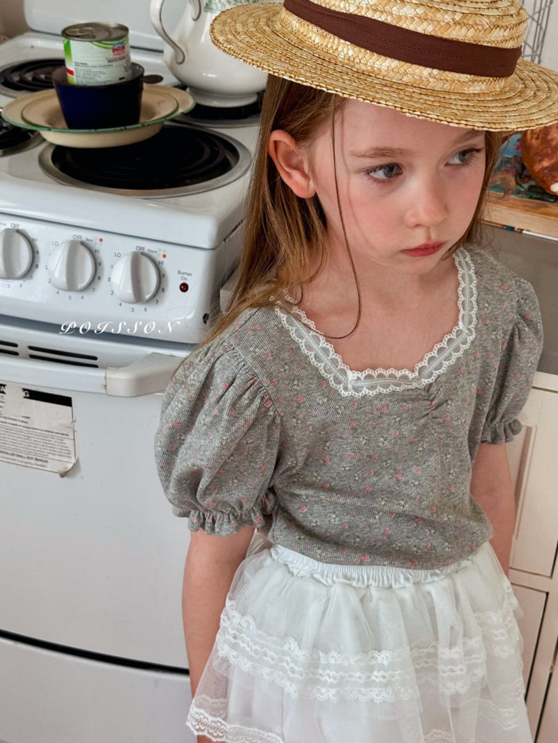Poisson - Korean Children Fashion - #minifashionista - Flora Puff Tee - 6