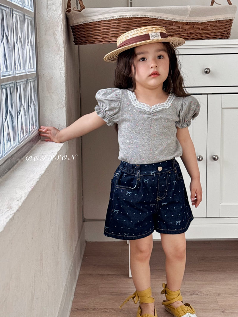 Poisson - Korean Children Fashion - #prettylittlegirls - Sweet Dot Denim Shorts - 12