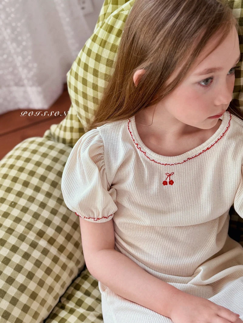 Poisson - Korean Children Fashion - #prettylittlegirls - Cherry Puff One-piece - 12