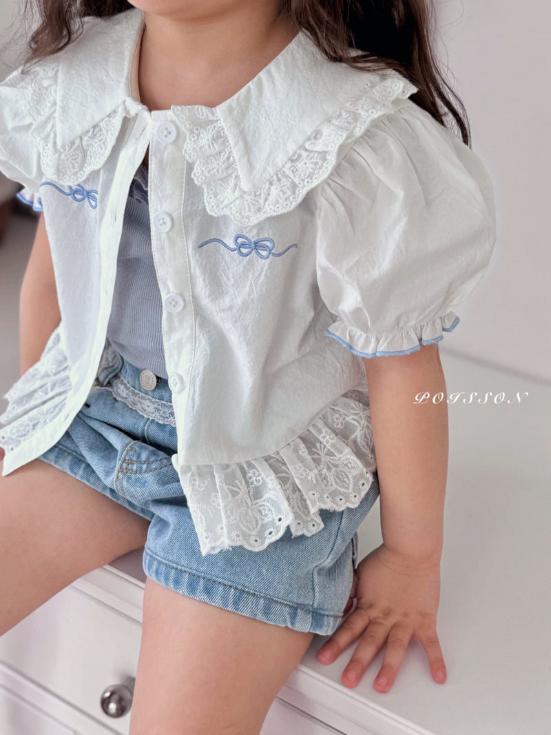 Poisson - Korean Children Fashion - #stylishchildhood - Ribbon Embroidery Blouse - 12