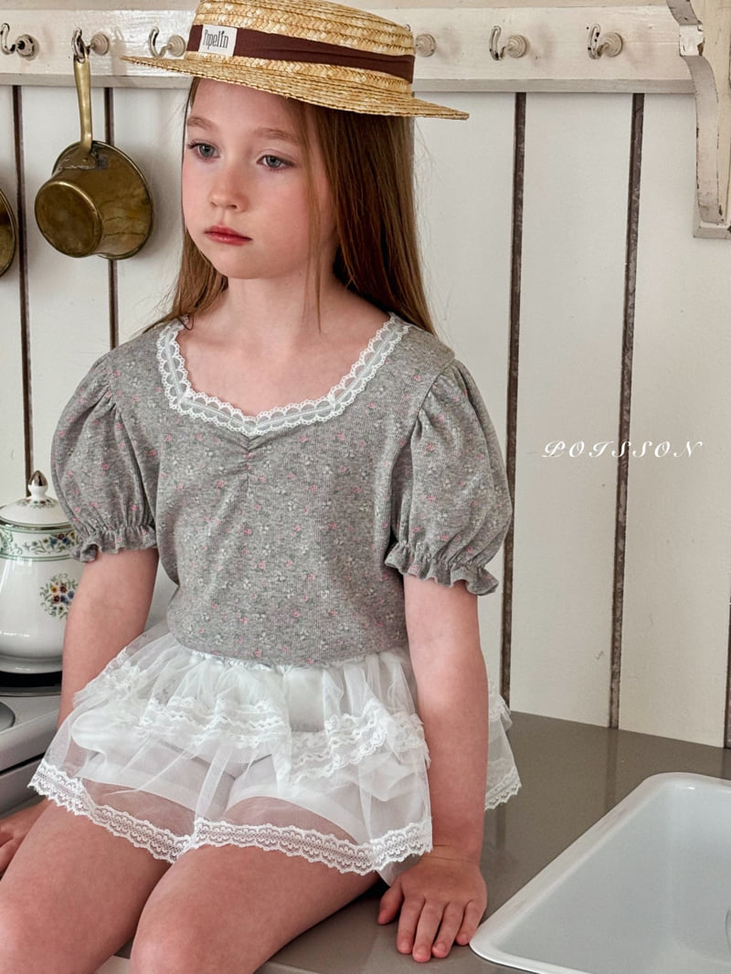Poisson - Korean Children Fashion - #todddlerfashion - Flora Puff Tee - 8