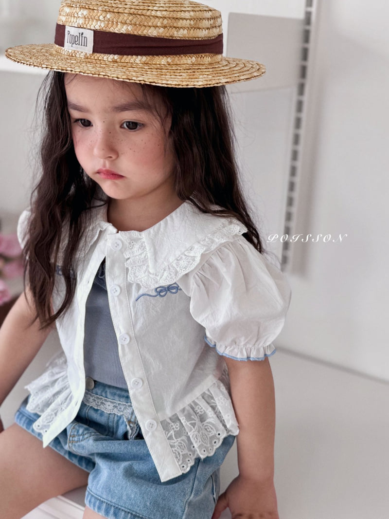 Poisson - Korean Children Fashion - #toddlerclothing - Ribbon Embroidery Blouse - 11