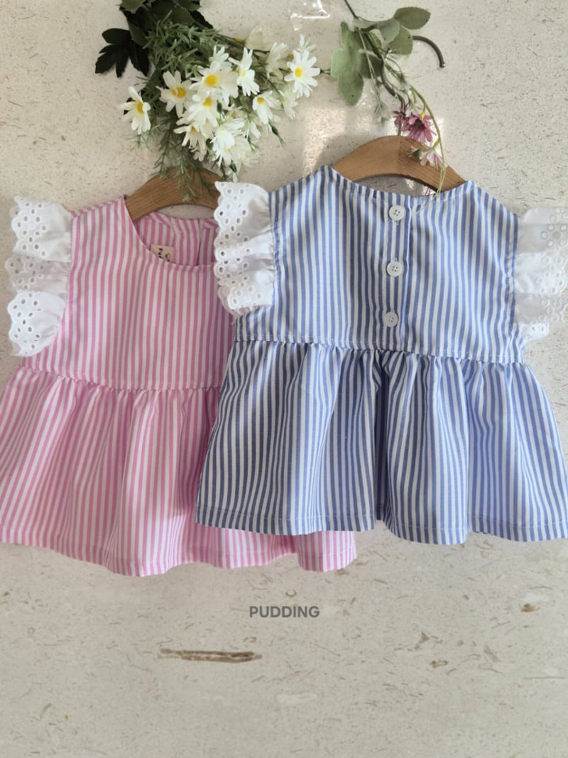 Pudding - Korean Children Fashion - #kidsstore - Stripe Blouse - 4