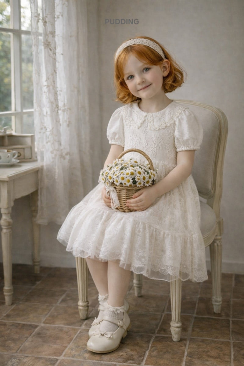 Pudding - Korean Children Fashion - #Kfashion4kids - Flower Mesh One-piece - 4