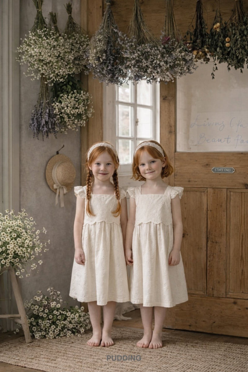 Pudding - Korean Children Fashion - #littlefashionista - Embroidery One-piece - 2