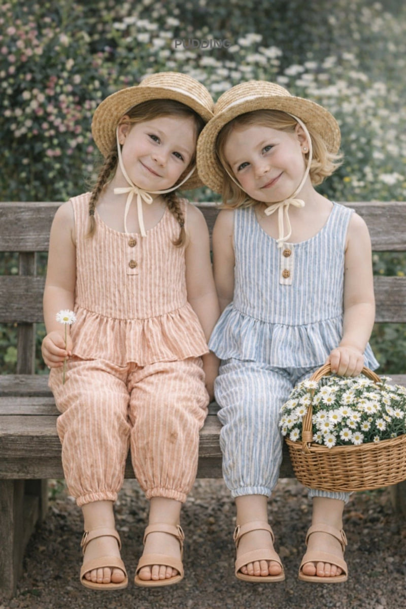 Pudding - Korean Children Fashion - #toddlerclothing - Stripe Set