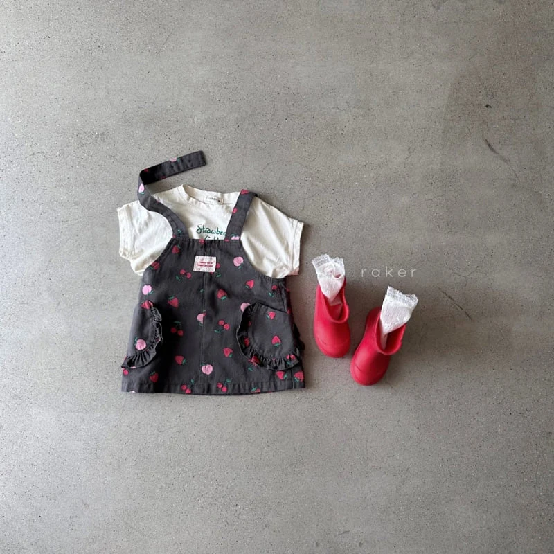 Raker - Korean Children Fashion - #childrensboutique - Angie Frill Pocket Jumper Skirt - 10