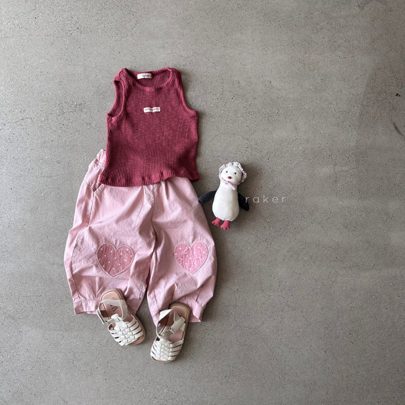Raker - Korean Children Fashion - #littlefashionista - Heart Pleated Pants - 3