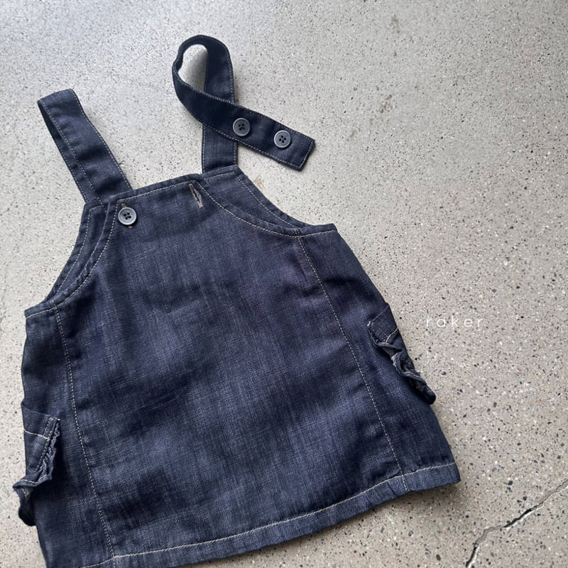 Raker - Korean Children Fashion - #magicofchildhood - Angie Frill Pocket Jumper Skirt - 3