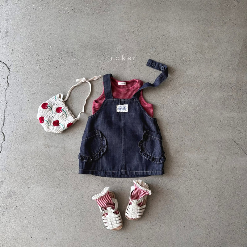 Raker - Korean Children Fashion - #magicofchildhood - Angie Frill Pocket Jumper Skirt - 4