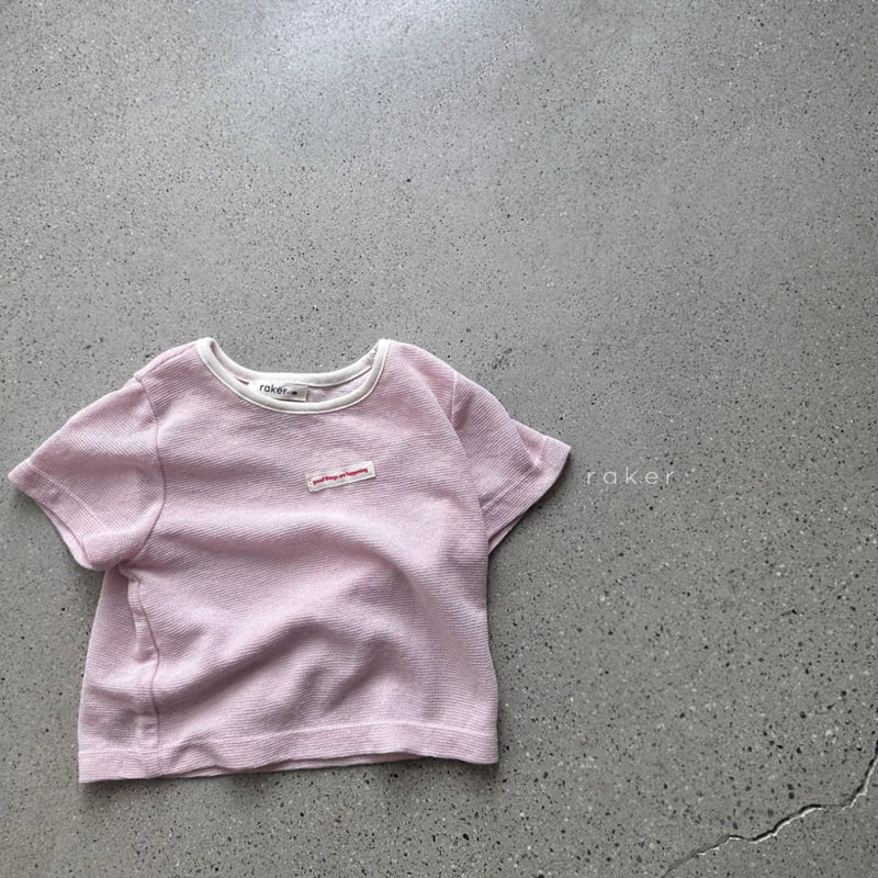 Raker - Korean Children Fashion - #todddlerfashion - Label Waffle Tee - 2