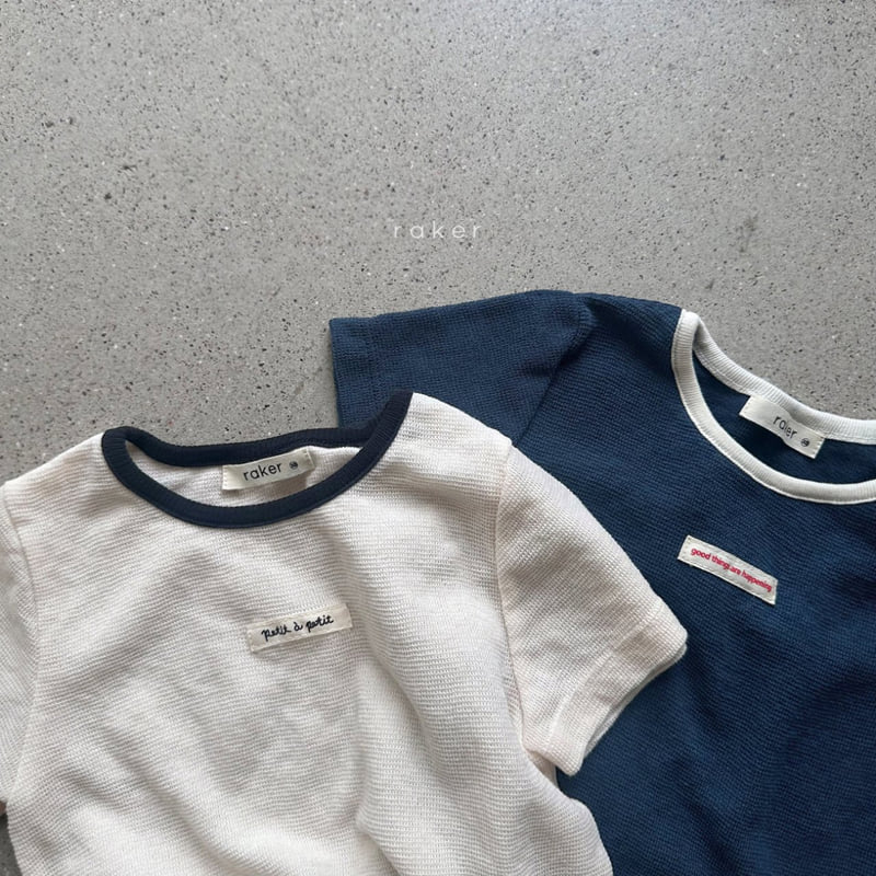Raker - Korean Children Fashion - #toddlerclothing - Label Waffle Tee - 3